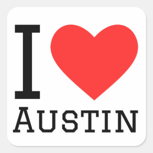 Adesivo Quadrado Eu amo Austin