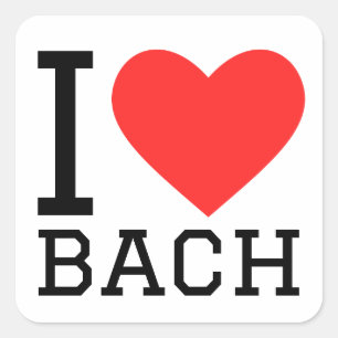 Adesivo Quadrado Eu amo Bach