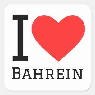 Adesivo Quadrado Eu amo Bahrein