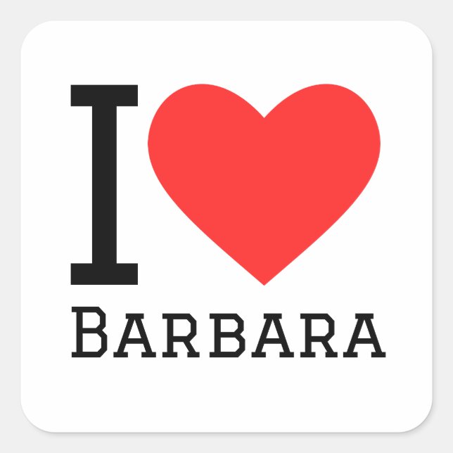 Adesivo Quadrado Eu amo Barbara (Frente)
