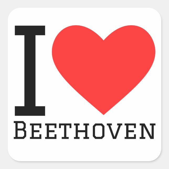 Adesivo Quadrado Eu amo Beethoven (Frente)