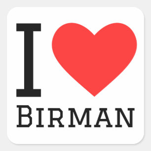 Adesivo Quadrado Eu amo Birman