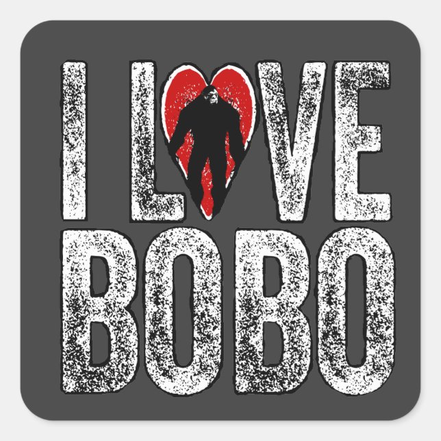 Adesivo Quadrado Eu amo Bobo (Frente)