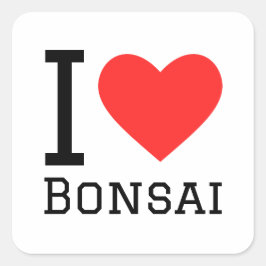 Adesivo Quadrado Eu amo bonsai