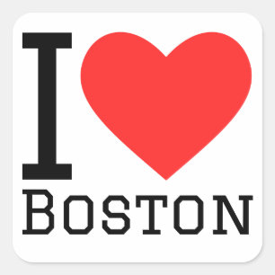Adesivo Quadrado Eu amo boston