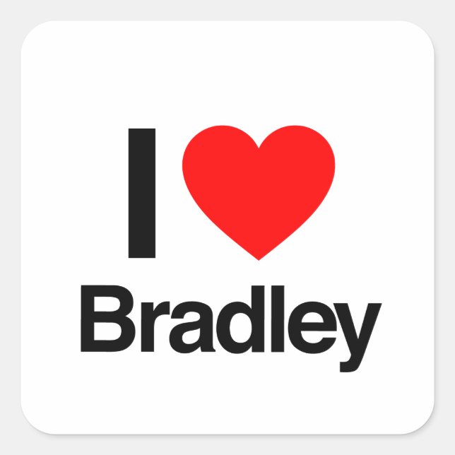 Adesivo Quadrado eu amo bradley (Frente)