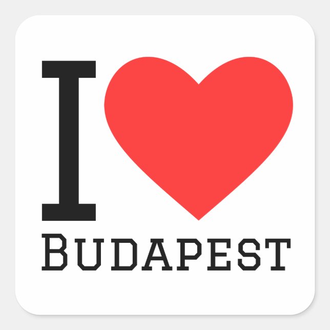 Adesivo Quadrado Eu amo Budapest (Frente)