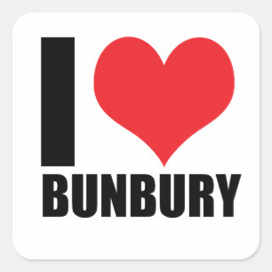 Adesivo Quadrado Eu amo Bunbury