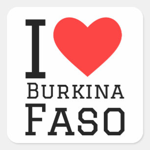 Adesivo Quadrado Eu amo Burkina Faso