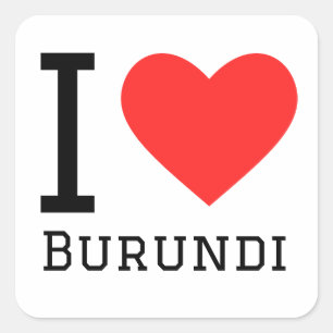 Adesivo Quadrado Eu amo Burundi