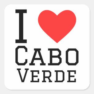 Adesivo Quadrado Eu amo Cabo Verde