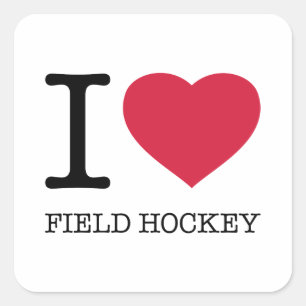 ADESIVO QUADRADO EU AMO CAMPO HOCKEY