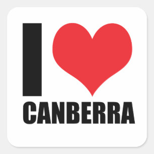Adesivo Quadrado Eu amo Canberra