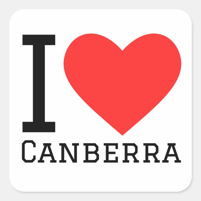 Adesivo Quadrado Eu amo Canberra (Frente)