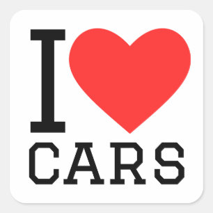 Adesivo Quadrado Eu amo carros