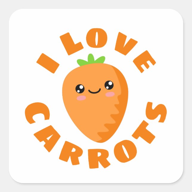 Adesivo Quadrado Eu amo Carrots (Frente)