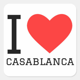Adesivo Quadrado Eu amo Casablanca