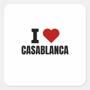 Adesivo Quadrado Eu amo Casablanca - Eu amo Casablanca Marrocos
