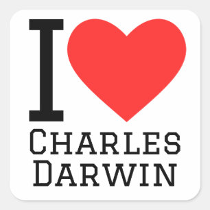 Adesivo Quadrado Eu amo Charles Darwin