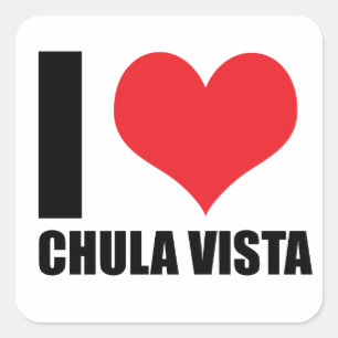 Adesivo Quadrado Eu amo Chula Vista