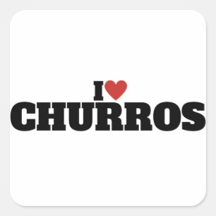 Adesivo Quadrado Eu Amo Churros