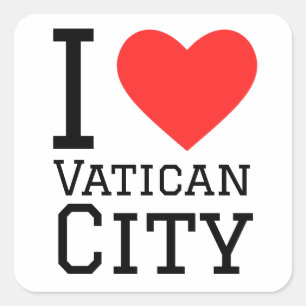 Adesivo Quadrado Eu amo Cidade Vaticano
