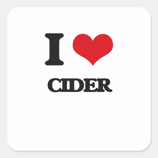 Adesivo Quadrado Eu amo Cider (Frente)