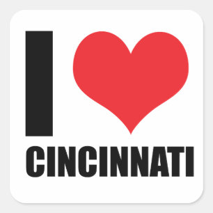 Adesivo Quadrado Eu amo Cincinnati
