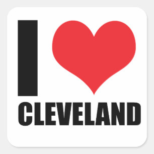 Adesivo Quadrado Eu amo Cleveland