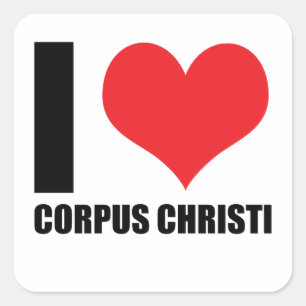 Adesivo Quadrado Eu amo Corpus Christi