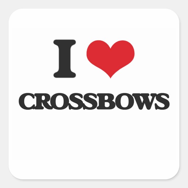 Adesivo Quadrado Eu amo Crossbows (Frente)