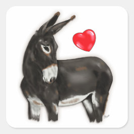 Adesivo Quadrado Eu Amo Donkeys Demure Donkey