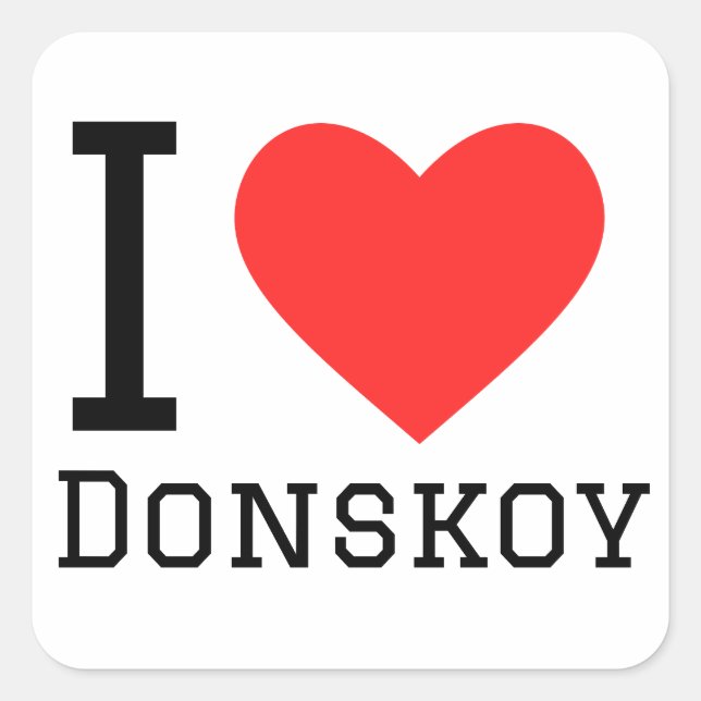 Adesivo Quadrado Eu amo donskoy (Frente)