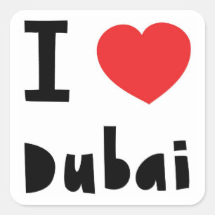Adesivo Quadrado Eu amo Dubai