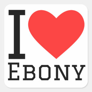 Adesivo Quadrado Eu amo ebony