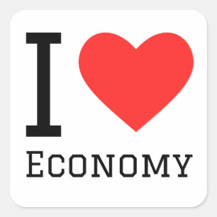 Adesivo Quadrado Eu amo economia