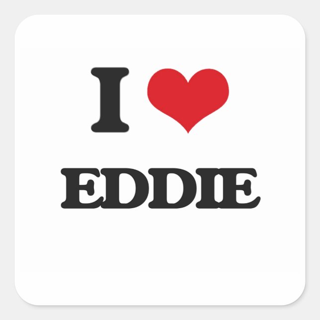 Adesivo Quadrado Eu Amo Eddie (Frente)