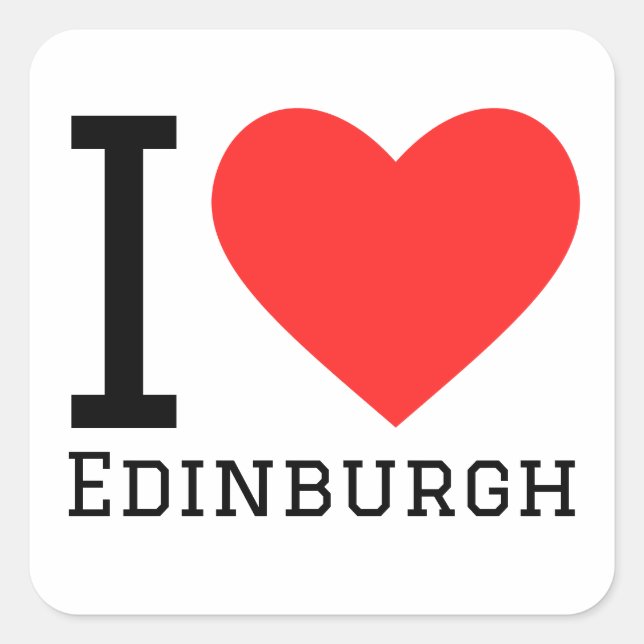 Adesivo Quadrado Eu amo Edimburgo (Frente)