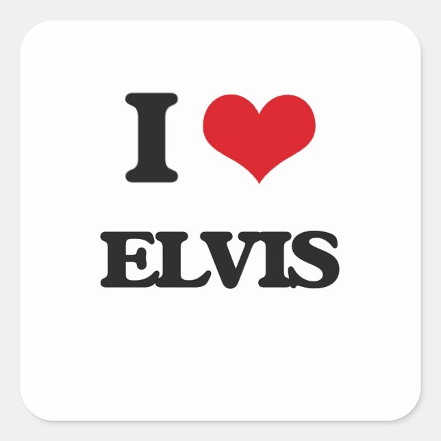Adesivo Quadrado Eu Amo Elvis (Frente)