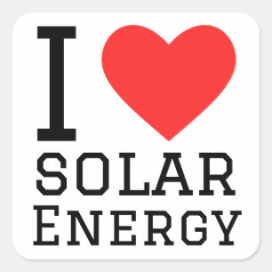 Adesivo Quadrado Eu amo energia solar