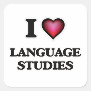 Adesivo Quadrado Eu Amo Estudos Linguísticos
