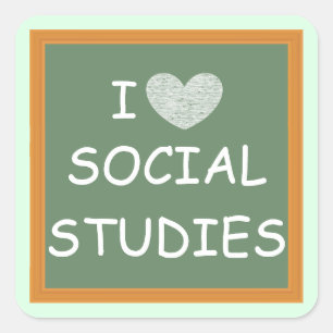 Adesivo Quadrado Eu amo estudos sociais