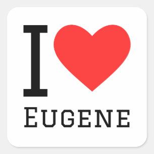Adesivo Quadrado Eu amo eugene