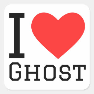 Adesivo Quadrado Eu amo fantasma