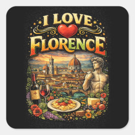 Adesivo Quadrado Eu Amo Florença