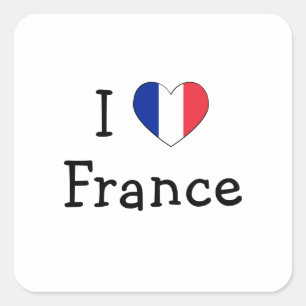 Adesivo Quadrado Eu amo France