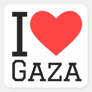 Adesivo Quadrado Eu amo gaza