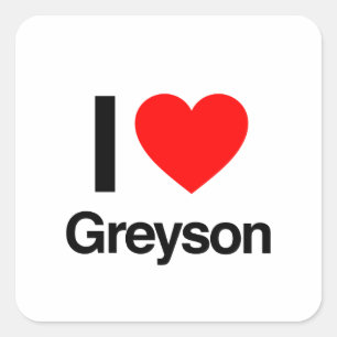 Adesivo Quadrado eu amo greyson