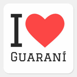 Adesivo Quadrado Eu amo guarani