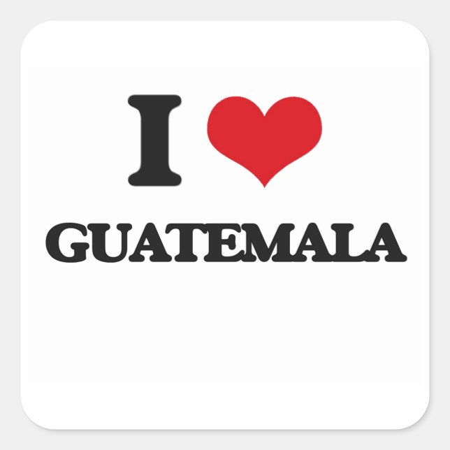Adesivo Quadrado Eu amo Guatemala (Frente)
